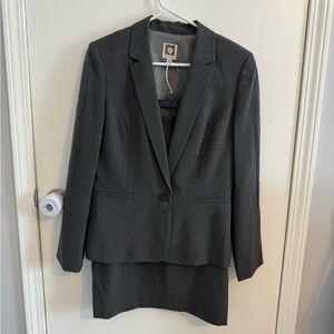 Gray Anne Klein Skirt Suit - Size 12